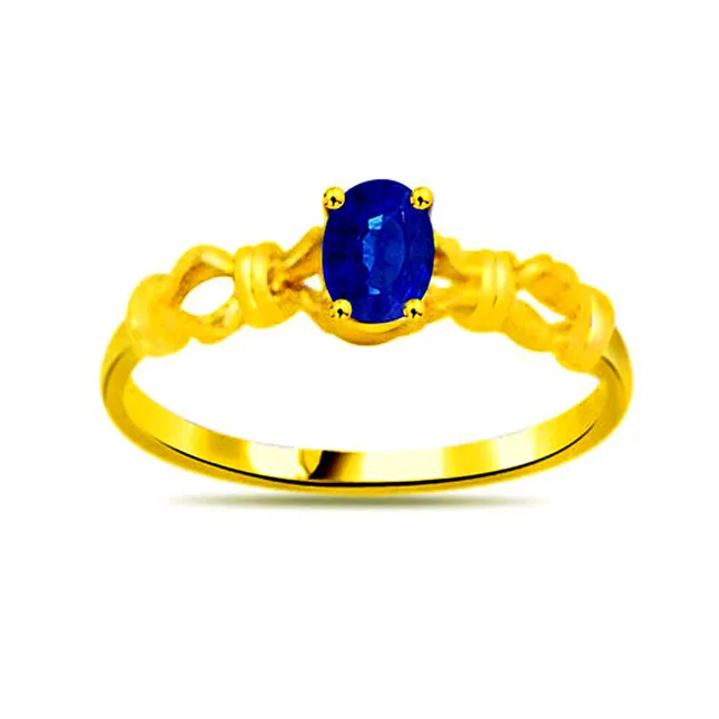 Real Oval Sapphire Gold Ring (SDR1136)