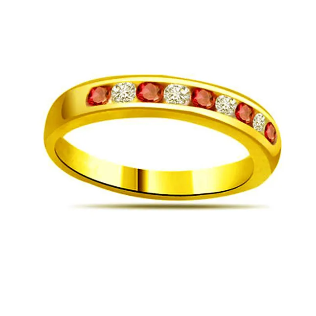 Real Diamond & Ruby Gold Ring (SDR1144)