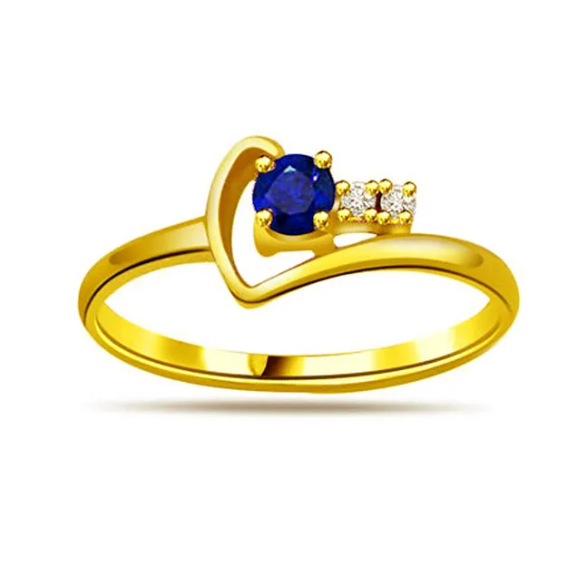 Real Diamond & Blue Sapphire Ring (SDR1172)