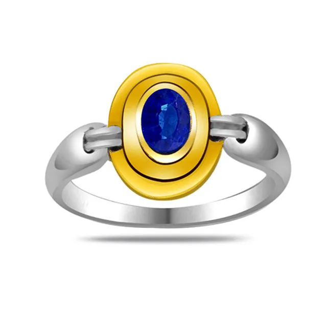 Oval Blue Sapphire Gold Ring (SDR1177)