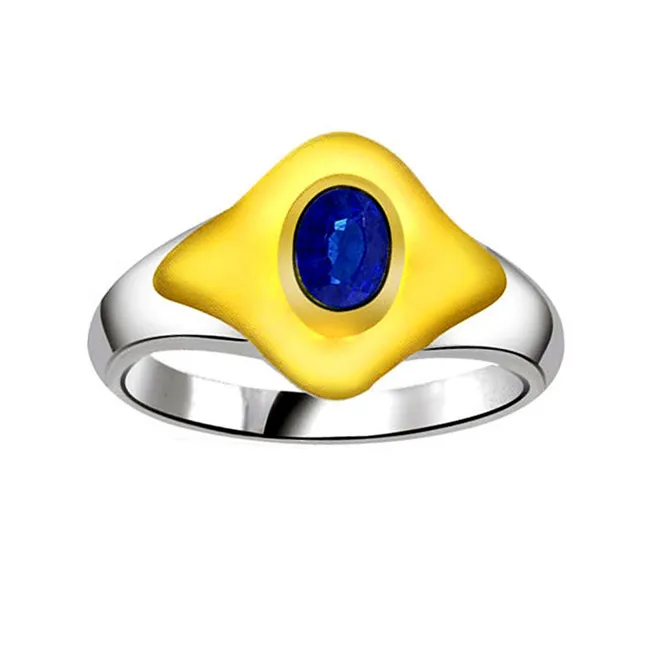Oval Blue Sapphire Gold Ring (SDR1178)