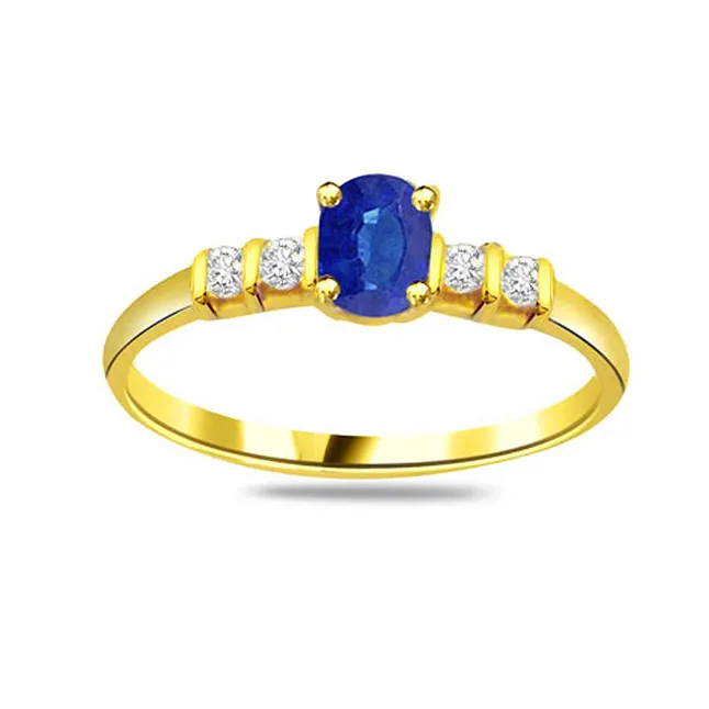 Real Diamond & Blue Sapphire Ring (SDR1182)