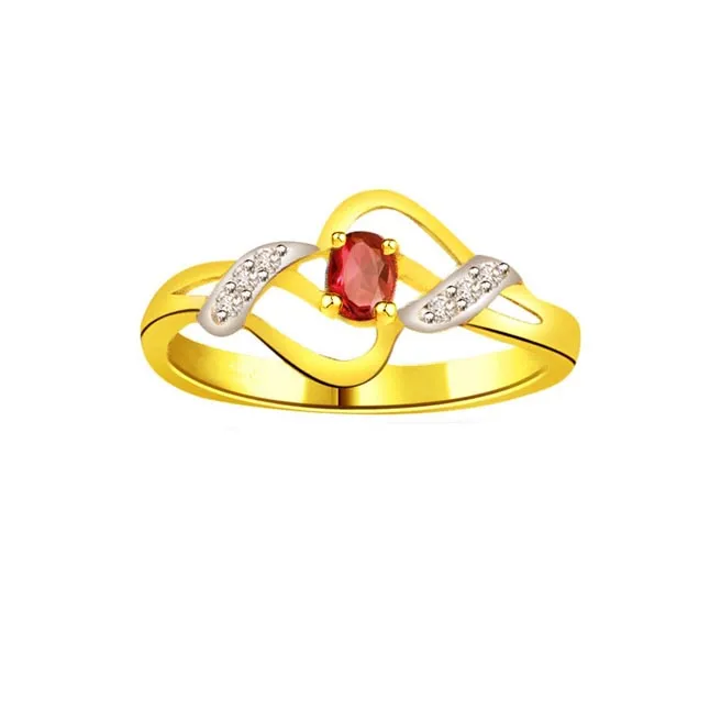 0.18ct Diamond & Ruby Gold rings SDR1211