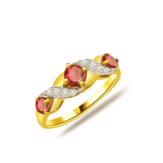 Sparkling Diva - Real Diamond & Ruby Ring (SDR1220)