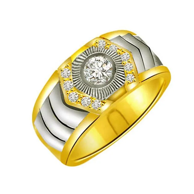 Two -Tone Diamond Gold rings SDR1237 -White Yellow Gold rings