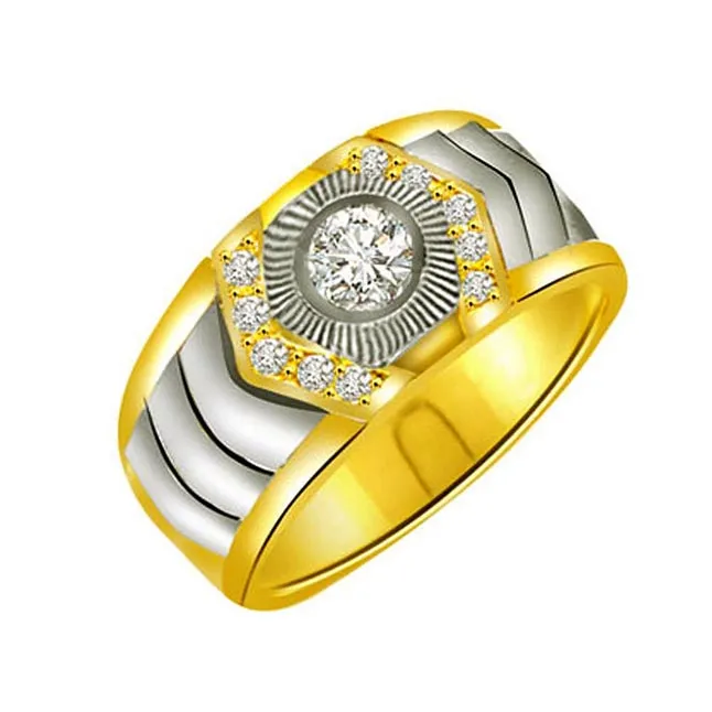 Two-Tone Real Diamond Gold Ring (SDR1237)