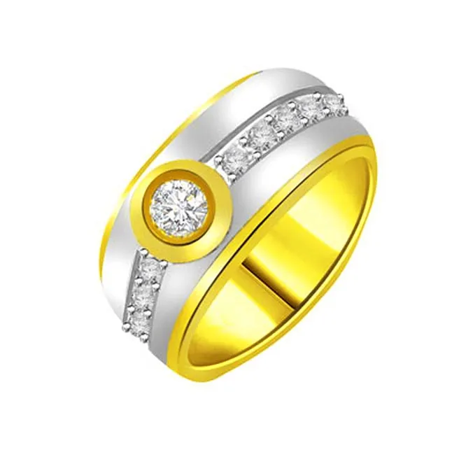 Two-Tone Real Diamond Gold Ring (SDR1239)