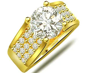 0.80 TCW Fine Solitaire Real Diamond Ring With Accents (SDR1260)