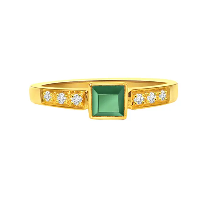 One love - Real Diamond & Emerald Ring (SDR127)