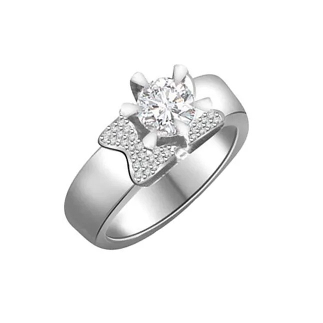 0.75 cts Real Diamond and 14kt White Gold Engagement Ring (SDR1286)