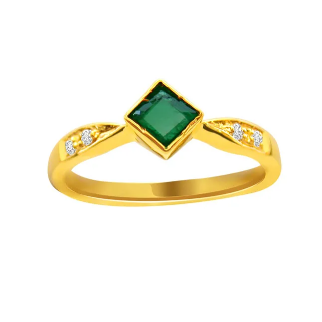 Go Green - Real Diamond & Emerald Ring (SDR132)