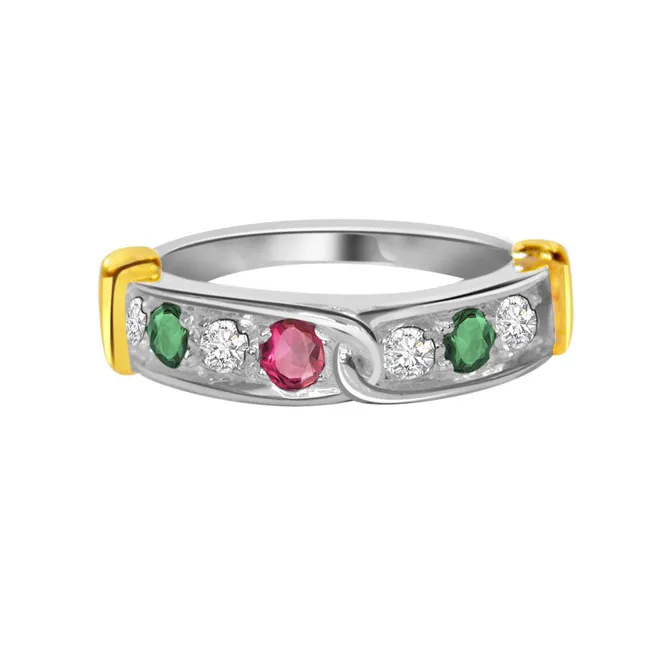 Colors of Love - Real Gemstone & Diamond Ring (SDR133)