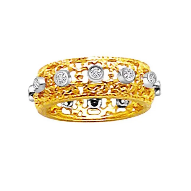 0.50cts Real Diamond Ring in Two Tone 18kt Yellow Gold (SDR1365)