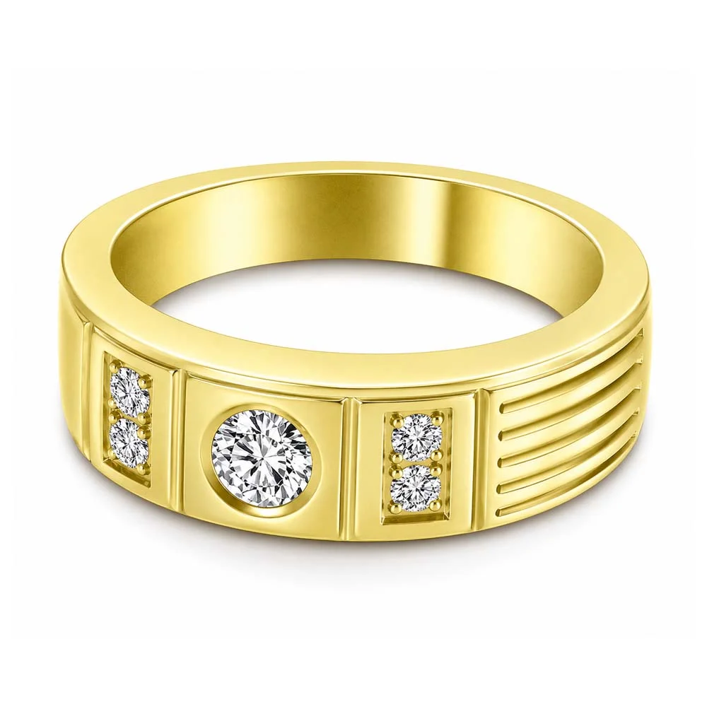 0.09cts Classy Yellow Gold Band with Fine Diamonds (SDR1375)