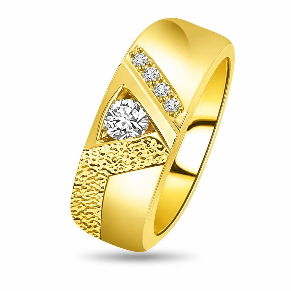 0.09cts Classy Yellow Gold Band with Fine Diamonds (SDR1377)