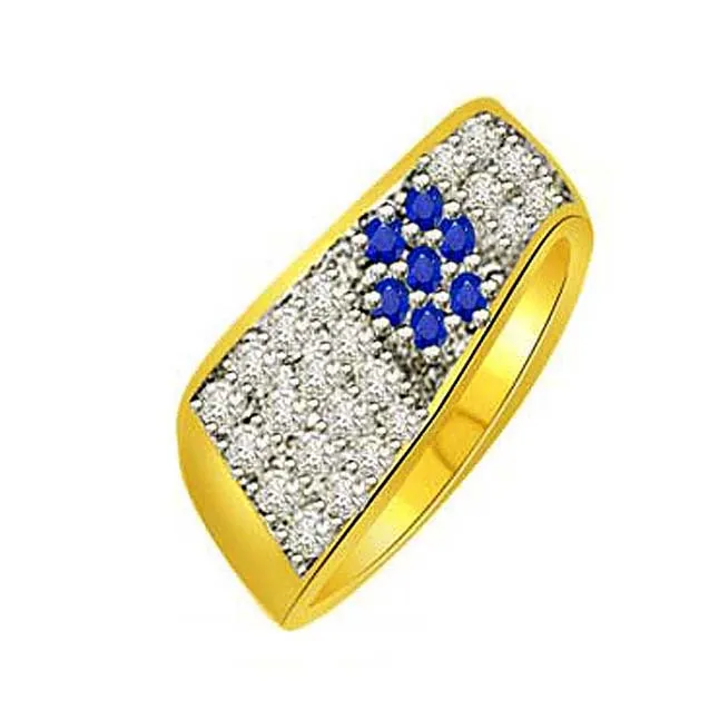 0.32cts Classy Diamond and Sapphire Ring (SDR1382)