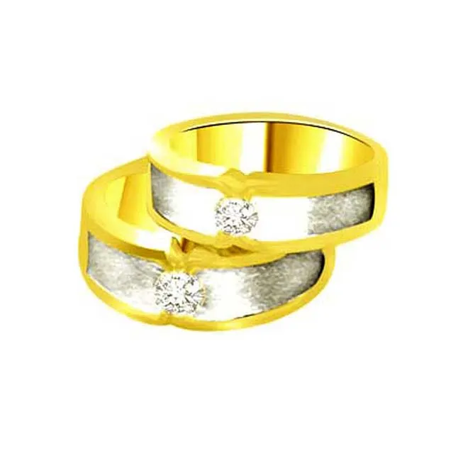 0.10cts Real Diamond and Two Tone Gold Band (SDR1387)