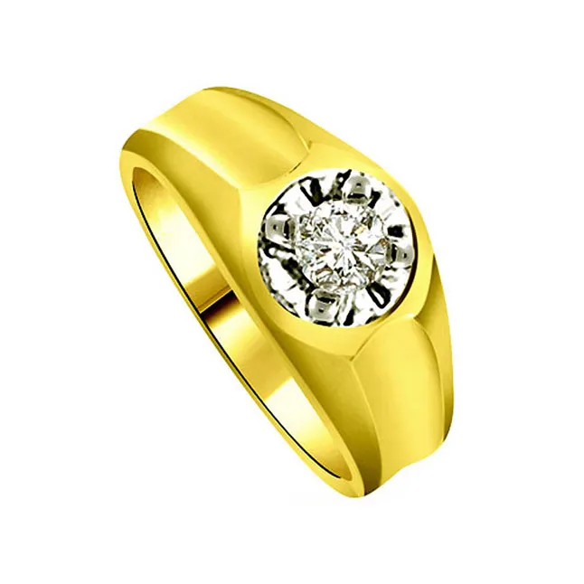 0.40cts Two Tone Solitaire Real Diamond Ring (SDR1425)
