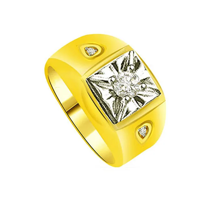 0.31 cts Diamond Two Tone Solitaire rings -Two Tone Solitaire