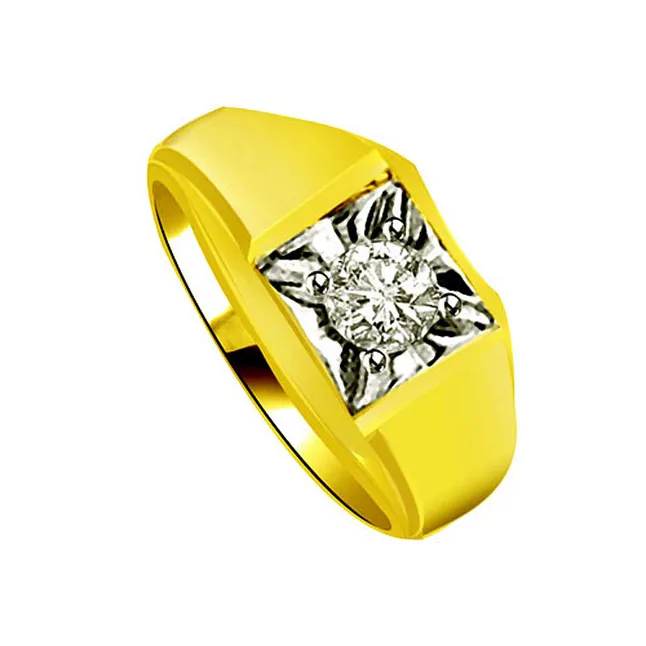 0.25cts Two Tone Solitaire Real Diamond Ring (SDR1443)