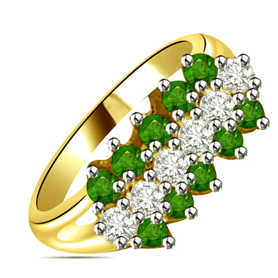 0.58cts Real Diamond & Emerald Ring (SDR1478)