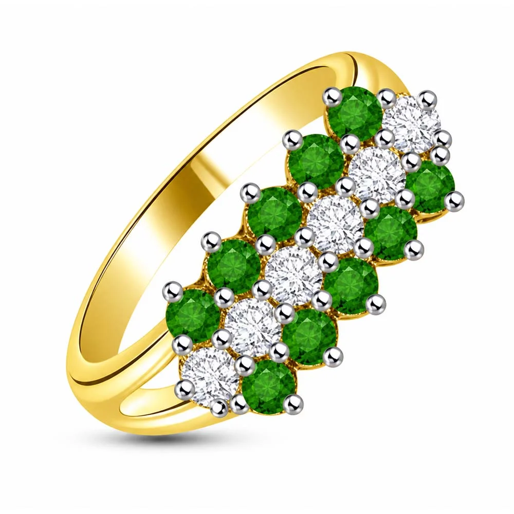 0.58cts Real Diamond & Emerald Ring (SDR1478)