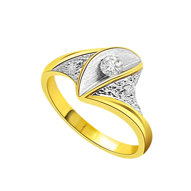 0.07cts Real Solitaire Diamond Two Tone Ring (SDR1590)