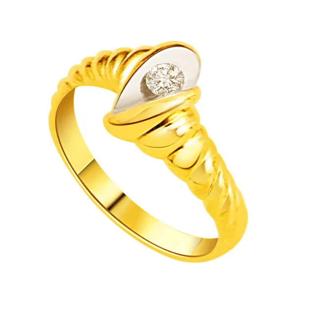 0.10cts Real Diamond Solitaire Two Tone Ring (SDR1591)