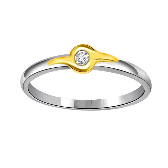 0.04cts Real Diamond Solitaire Two Tone Ring (SDR1597)