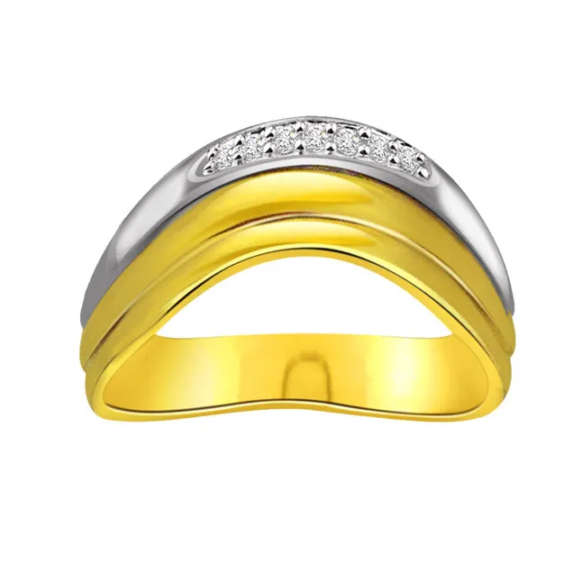 0.08cts Real Diamond Two Tone Half Eternity Ring (SDR1602)