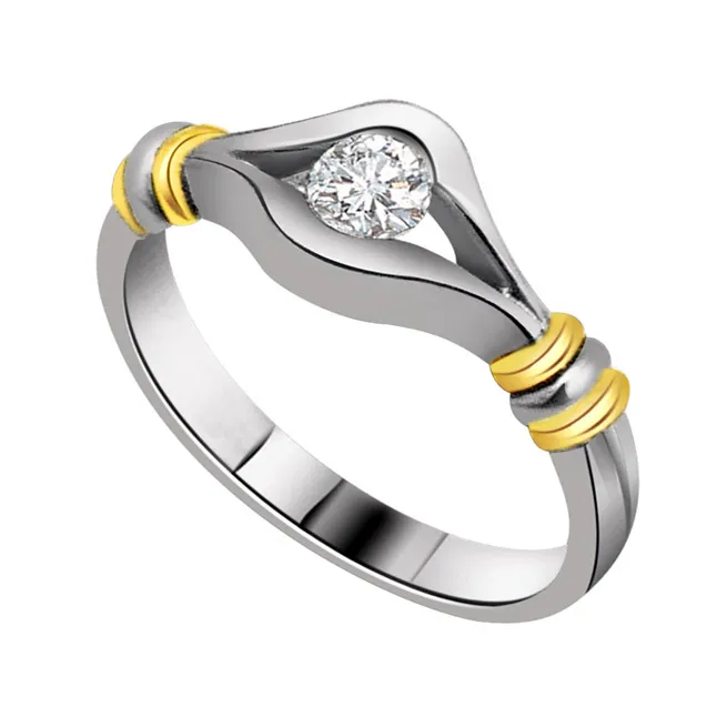 0.08cts Real Diamond Solitaire Two Tone Ring (SDR1603)