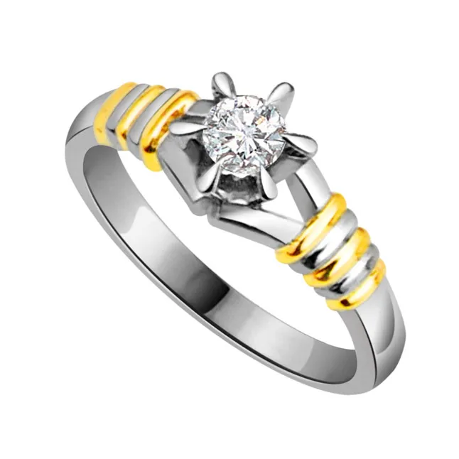 0.20cts Real Diamond Solitaire Two Tone Ring (SDR1604)