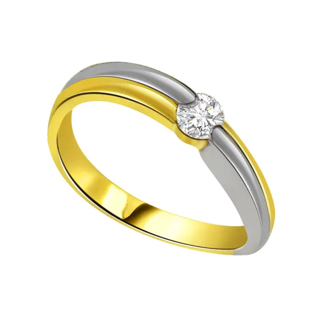 0.08cts Two Tone 18kt Real Diamond Solitaire Ring (SDR1608)