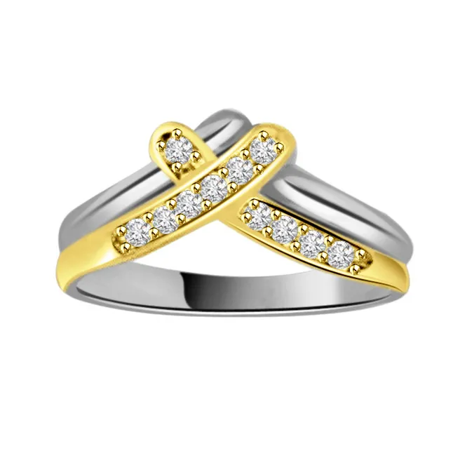 0.11cts Real Diamond Two Tone 18kt Ring (SDR1609)