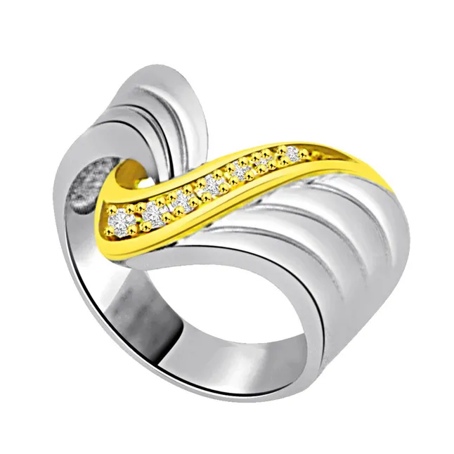 0.10cts Fancy Real Diamond Two Tone 18K Ring (SDR1619)