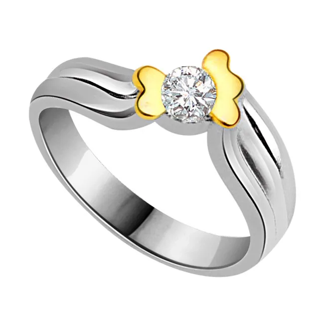 0.07cts Solitaire Real Diamond Two Tone 18kt Ring (SDR1622)