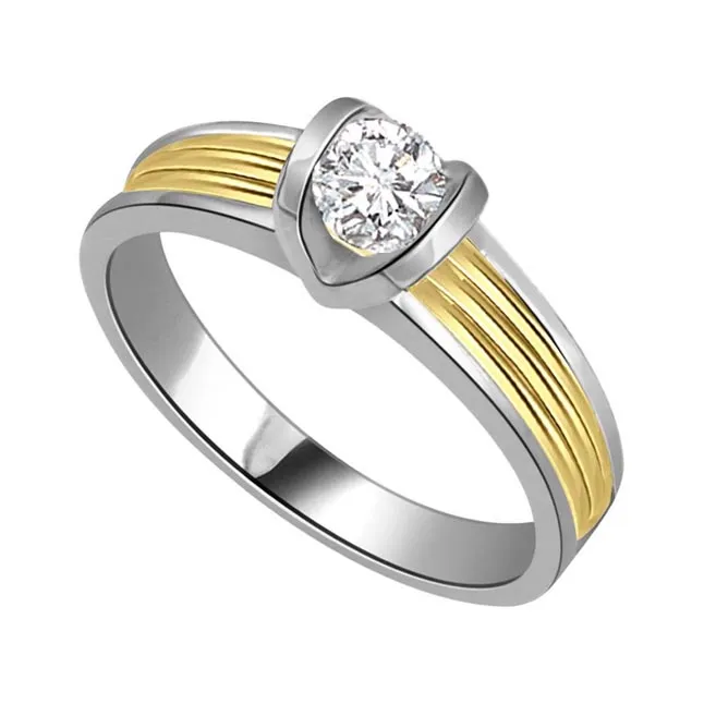 0.07cts Solitaire Real Diamond Two Tone 18kt Engagement Ring (SDR1625)