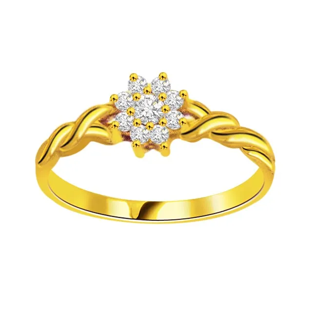 0.30 cts Flower Design Diamond 18K rings