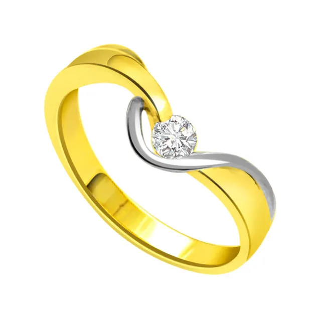 0.04cts Real Diamond Solitaire Two Tone 18kt Ring (SDR1637)