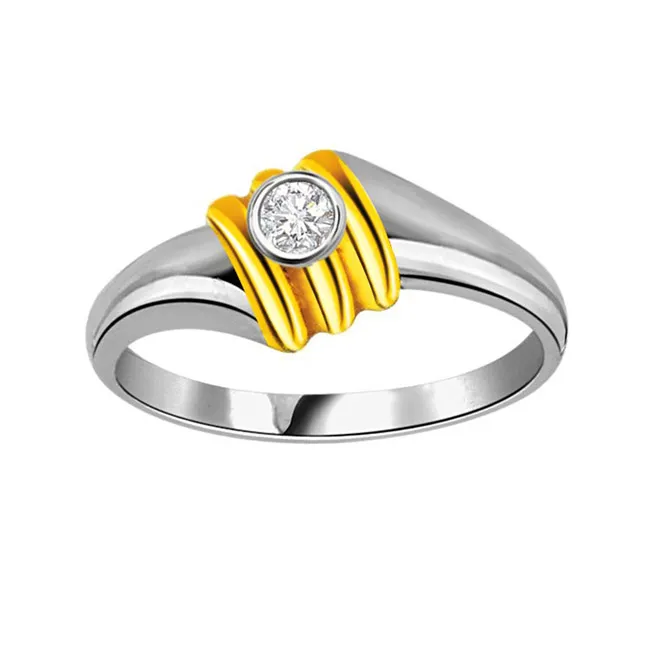 0.04 ct Diamond Solitaire Two Tone 18K rings