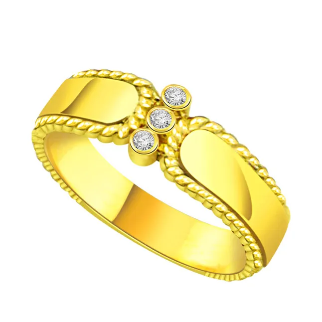 0.08 cts 3 Diamond 18K rings -3 Diamond rings