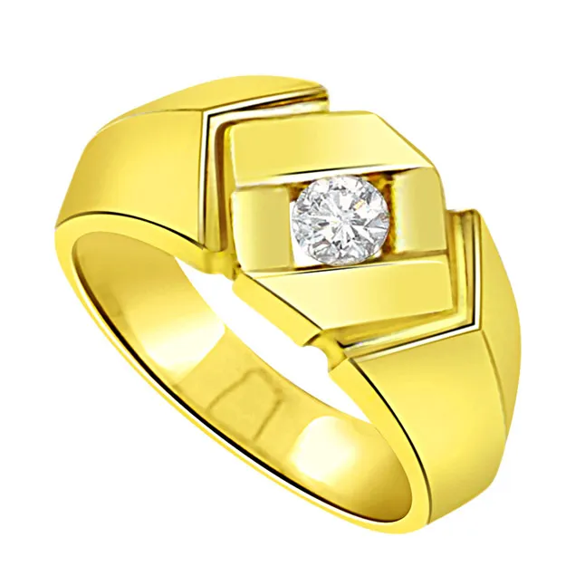 0.07cts Solitaire Men's Real Diamond 18kt Ring (SDR1652)