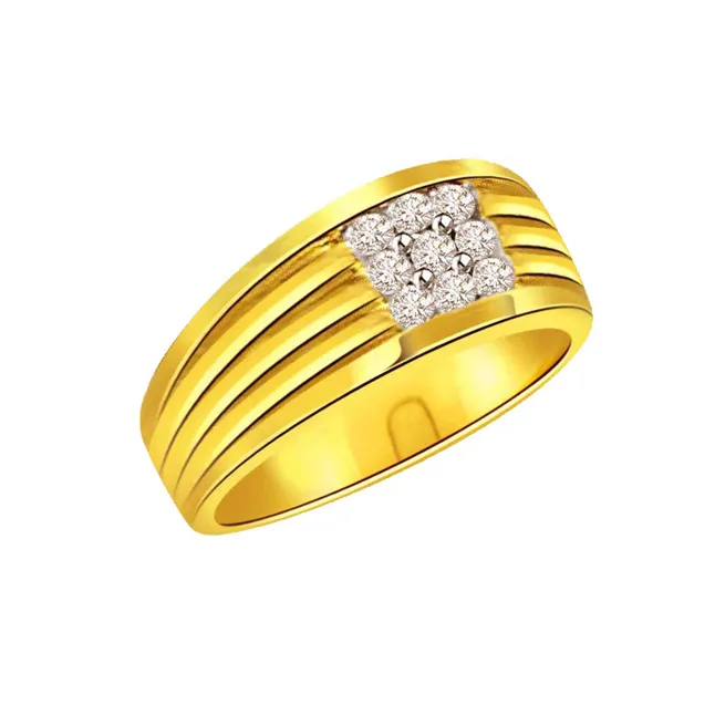 0.25 cts Diamond 18K Gold Mens rings