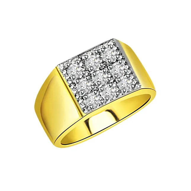 0.20cts Two Tone Solitaire Men's Real Diamond Ring (SDR1665)