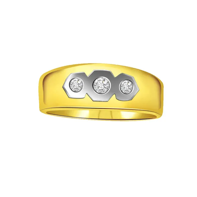 0.10 cts 3 Diamond 18K Mens rings -3 Diamond rings