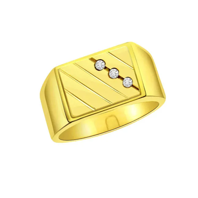 0.10 cts 3 Diamond Mens 18K rings -3 Diamond rings