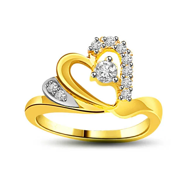 0.25cts Heart Shape Real Diamond Two Tone 18kt Ring (SDR1674)