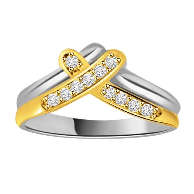 0.11cts Real Diamond Two-Tone 18kt Gold Ring (SDR1688)