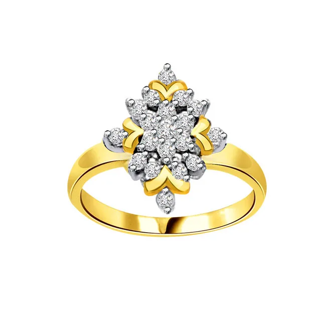 Golden Eclipse Classic 1.00cts Flower Shape Real Diamond Ring (SDR215)