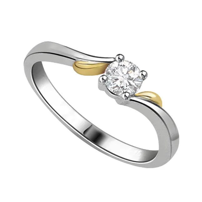 Love Knot Forever Diamond Solitaire Gold rings SDR217 -White Gold Big Sol